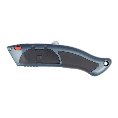 Clauss® Steel/Rubber Auto-Load Razor Blade Utility Knife With 10 Blades, Black/Silver