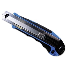 Cosco® Plastic/Rubber Heavy-Duty Retractable Snap-off Blade Utility Knife W/4 8-Point Blades, Blue
