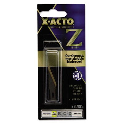 X-Acto Z-Series #11 Stainless Steel Classic Fine Point Replacement Blade, 5/Pack