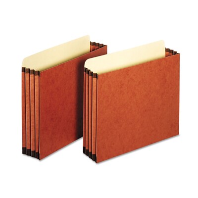 Cardinal Globe-Weis Reinforced File Pocket, 3 1/2 Expansion, Letter Size, Redrope, 10/Box (GLWFC152