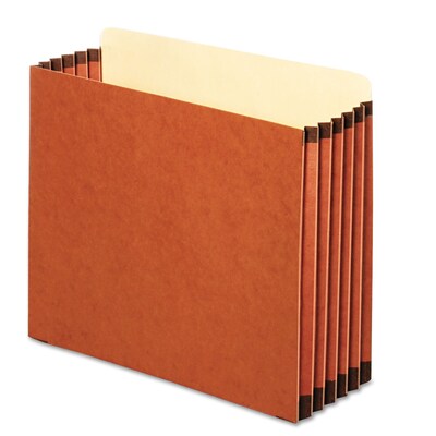 Cardinal Globe-Weis Reinforced File Pocket, 5 1/4 Expansion, Letter Size, Redrope, 10/Box (GLWFC153