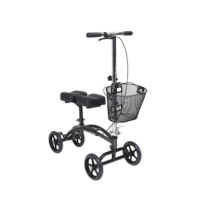 Drive Medical Dual Pad Steerable Knee Walker Knee Scooter with Basket Alternative to Crutches (796)