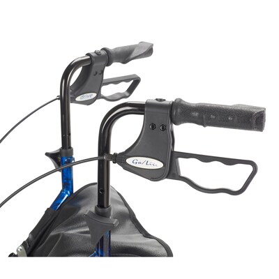 Drive Medical 3 Wheel Rollator Rolling Walker with Basket Tray and Pouch Flame Blue (10289BL)