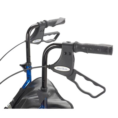 Drive Medical 3 Wheel Rollator Rolling Walker with Basket Tray and Pouch Flame Blue (10289BL)