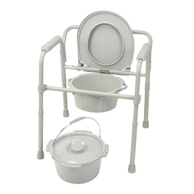 Drive Medical Folding Steel Bedside Commode (11148-1)