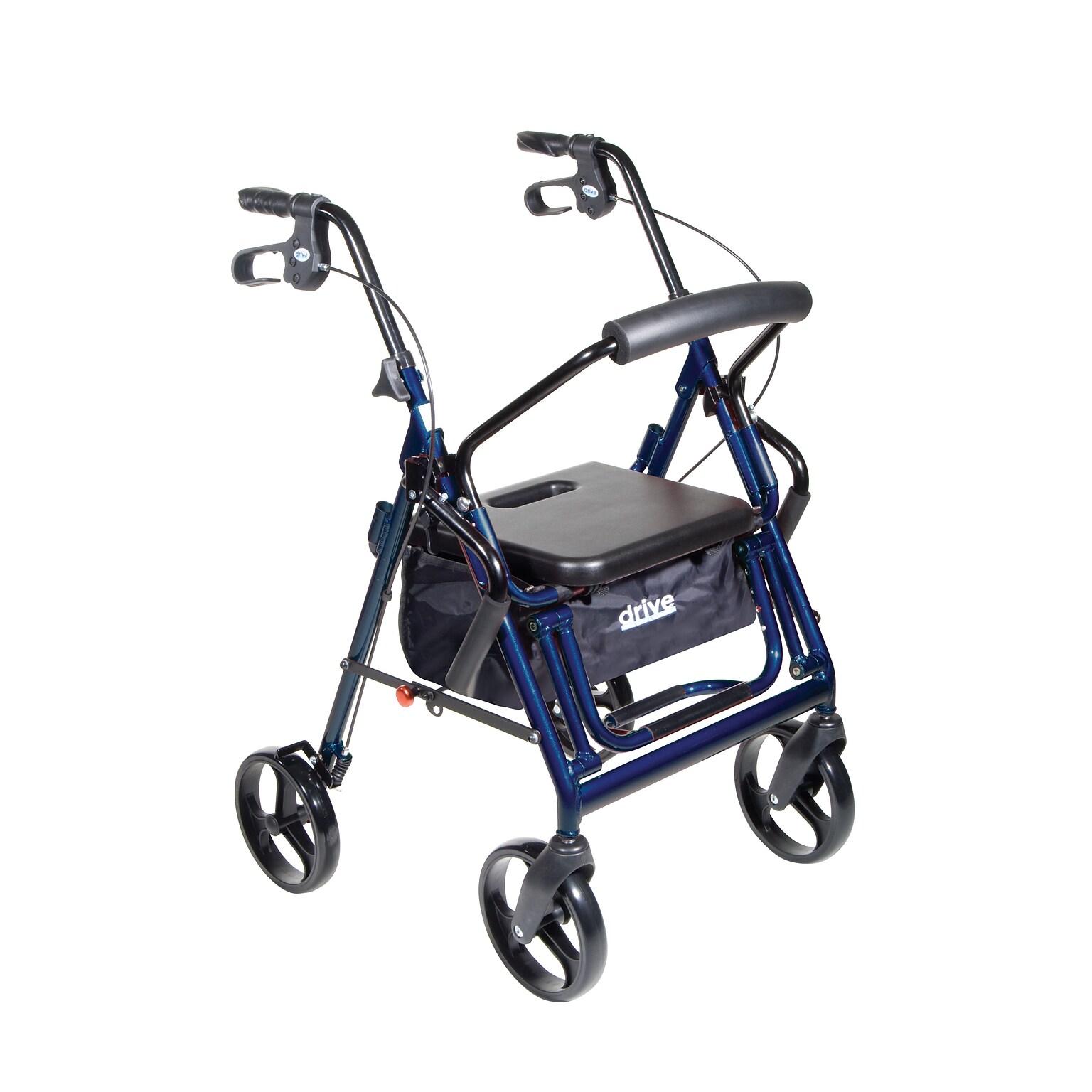 Drive Medical Duet Dual Function Transport Wheelchair Rollator Rolling Walker Blue (795B)