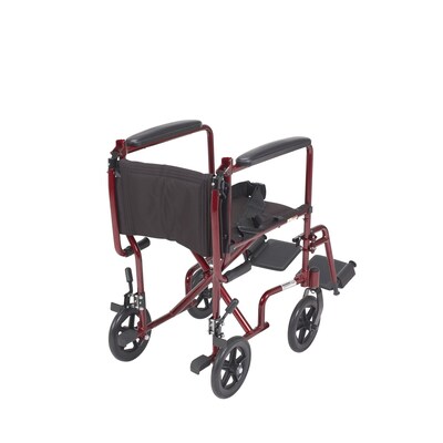 Drive Medical Lightweight Transport Wheelchair 19" Seat Red (ATC19-RD)