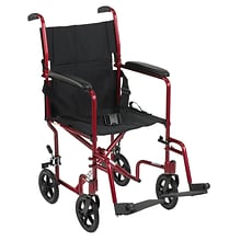 Drive Medical Lightweight Transport Wheelchair 19 Seat Red (ATC19-RD)