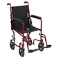 Drive Medical Lightweight Transport Wheelchair 19" Seat Red (ATC19-RD)