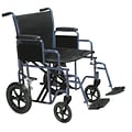 Drive Medical Bariatric Heavy Duty Transport Wheelchair with Swing Away Footrest 20 Seat Blue (BTR20-B)