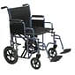 Drive Medical Bariatric Heavy Duty Transport Wheelchair with Swing Away Footrest 22" Seat Blue (BTR22-B)