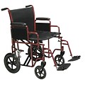 Drive Medical Bariatric Heavy Duty Transport Wheelchair with Swing Away Footrest 20 Seat Red (BTR20-R)