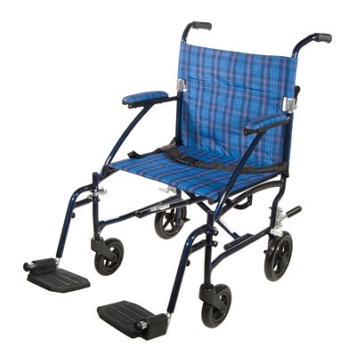 Drive Medical Fly Lite Ultra Lightweight Transport Wheelchair Blue (DFL19-BL)