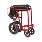 Drive Medical Lightweight Expedition Transport Wheelchair with Hand Brakes Red (EXP19LTRD)