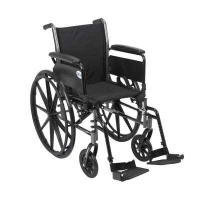 Drive Medical Cruiser III Wheelchair with Flip Back Removable Arms, Full Arms, Footrest, 20"