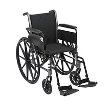 Drive Medical Cruiser III Wheelchair with Flip Back Removable Arms, Full Arms, Footrest, 20