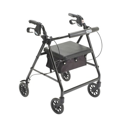 Drive Medical Rollator Rolling Walker with 6 Wheels Fold Up Removable Back Support and Padded Seat