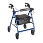 Drive Medical Rollator Rolling Walker with 6" Wheels Fold Up Removable Back Support and Padded Seat Blue (R726BL)