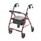 Drive Medical Rollator Rolling Walker with 6 Wheels Fold Up Removable Back Support and Padded Seat