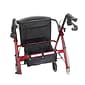 Drive Medical Rollator Rolling Walker with 6" Wheels Fold Up Removable Back Support and Padded Seat Red (R726RD)