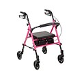 Drive Medical Breast Cancer Awareness Adjustable Height Rollator Rolling Walker Pink (RTL10261BC)