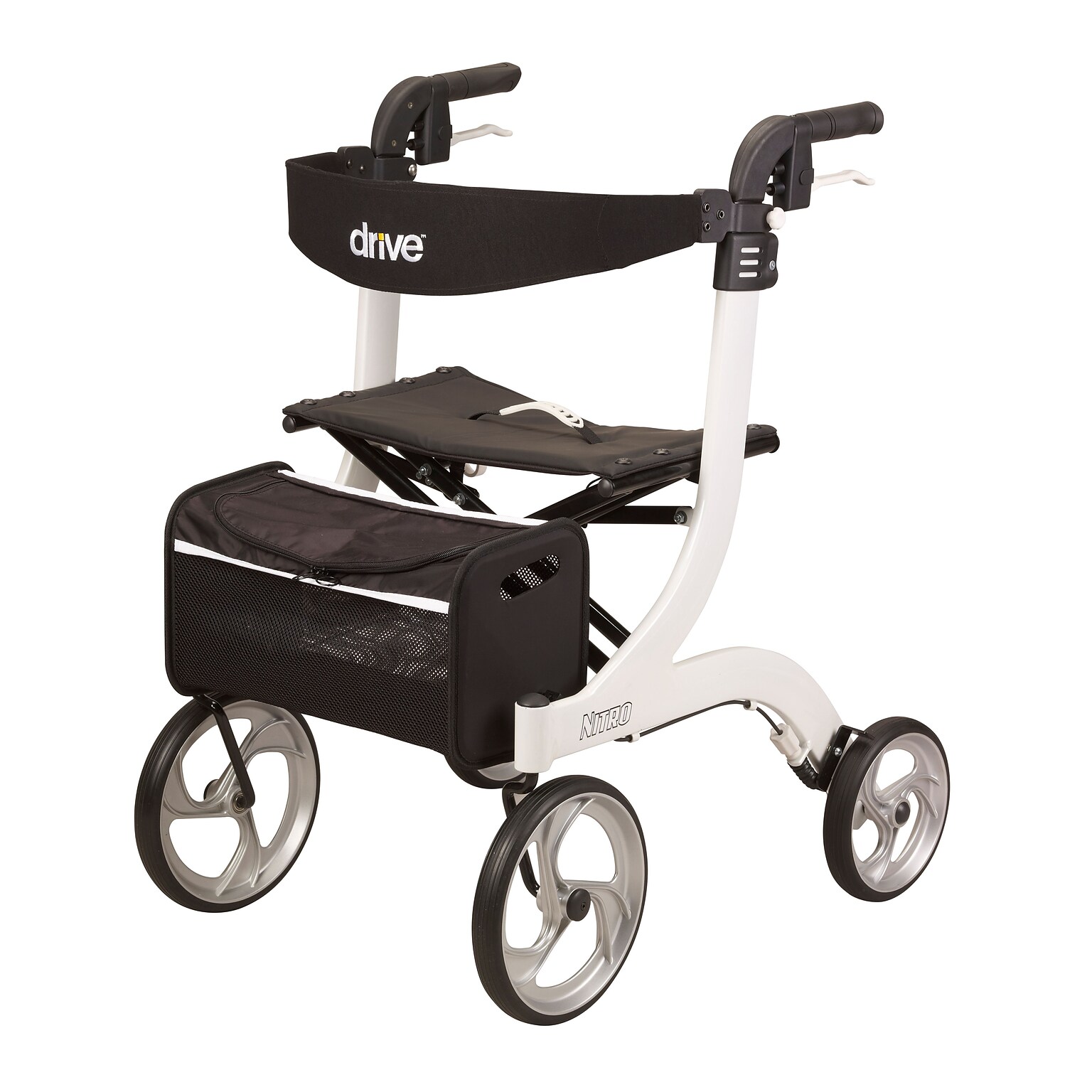 Drive Medical Nitro Euro Style Rollator Rolling Walker White (RTL10266WT)