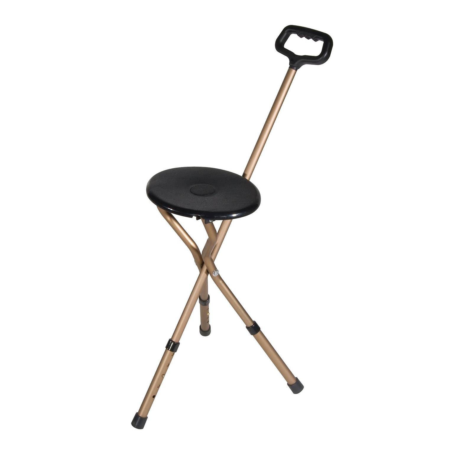 Drive Medical Folding Lightweight Cane Seat Bronze Adjustable Height (RTL10365-ADJ)