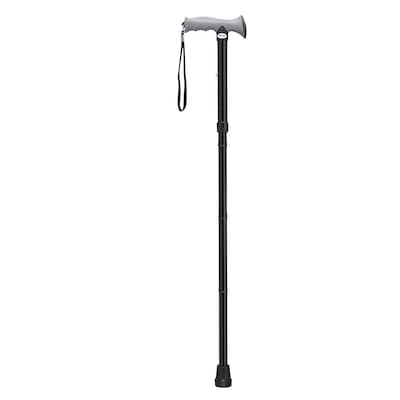 Drive Medical Adjustable Lightweight Folding Cane with Gel Hand Grip Black (RTL10370BK)