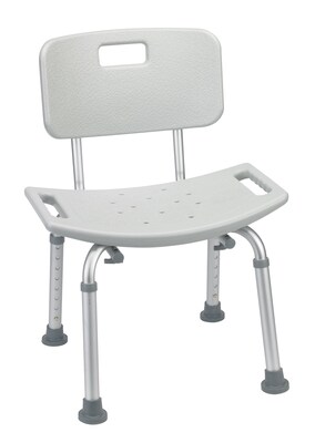 Drive Medical Bathroom Safety Shower Tub Bench Chair, With Back, Grey