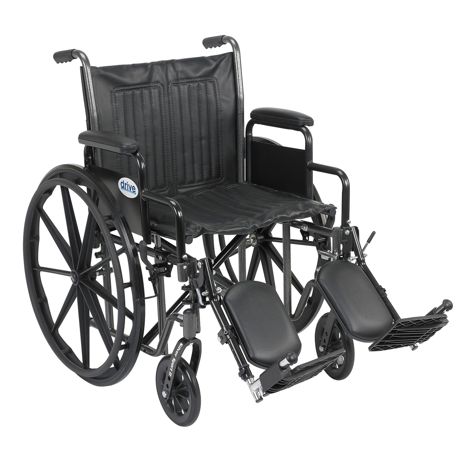 Drive Medical Silver Sport 2 Wheelchair Detachable Desk Arms Elevating Leg Rests 20 Seat (SSP220DDA-ELR)