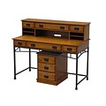 Home Styles 42 Poplar Solids with Oak Veneers Modern Craftsman Executive Desk