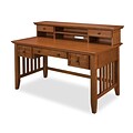 Home Styles 39.5 Oak Solid & Oak Veneers Arts and Crafts Executive Writing Desk and Hutch