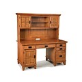 Home Styles 63.5 Solid Hardwood Double Pedestal Desk and Hutch