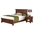 Home Styles Mahogany Aspen Collection Bed and Night Stand, Rustic Cherry