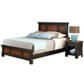 Home Styles Aspen Collection Bed and Night Stand King, Rustic Cherry/Black