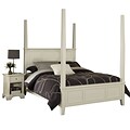 Home Styles Queen Bed Naples White Queen Poster Bed and Night Stand