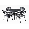 Home Styles 48 Cast Aluminum 5 Piece Round Outdoor Dining Set