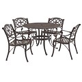 Home Styles 48 Cast aluminum Biscayne Outdoor Dining Set with 4 Arm Chairs