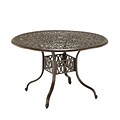 Home Styles 42 Stainless steel Floral Blossom Round Dining Table, Brown