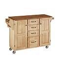 Home Styles 35.5 Oak Wood Kitchen Cart