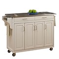 Home Styles Stainless Steel; Wood Stainless Top