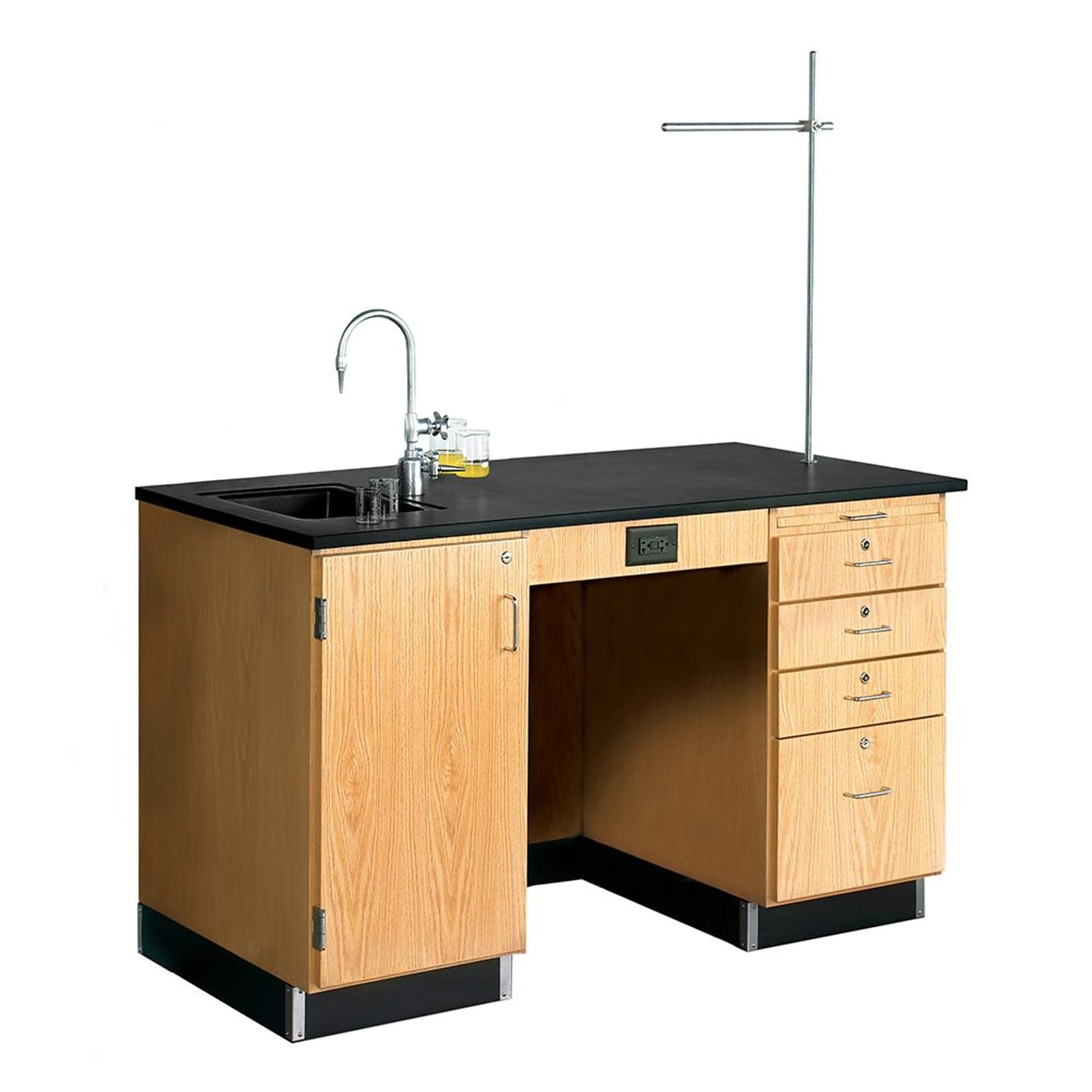 DWI Work Desk 36H x 60W x 30D Epoxy, Oak Wood (1216K-L)