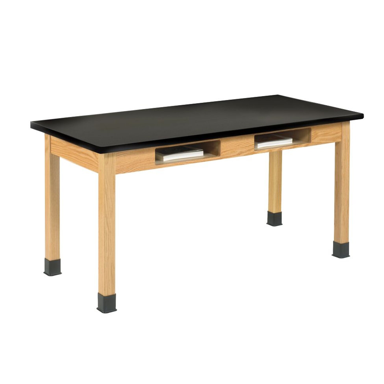 Diversified Woodcrafts Rectangular Science Table, 60 x 42, Red Oak/Black (C7602BK30N)