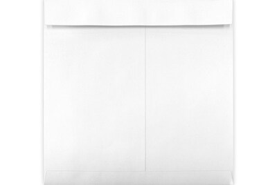 28 lb 12 1/2 x 12 1/2 Peel & Press Square Envelopes, White Wove, 250/Box