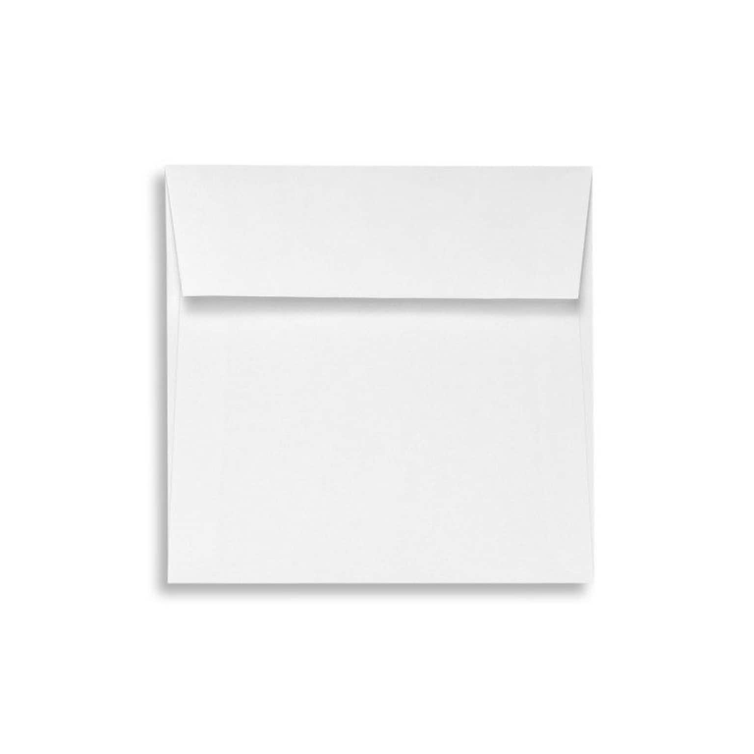 80 lb 5 3/4 x 5 3/4 Peel & Press Square Linen Envelopes, White, 50/Pack