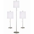 Kenroy Home Selma Table and Floor Lamp Set, Brushed Steel Finish