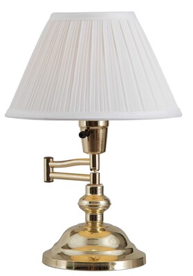 Kenroy Home Classic Swing Arm Desk Lamp, Polished Brass Finish