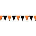 Beistle 17 x 30 Halloween Outdoor Pennant Banner; Orange/Black, 2/Pack