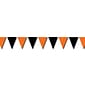 Beistle 17" x 30' Halloween Outdoor Pennant Banner; Orange/Black, 2/Pack