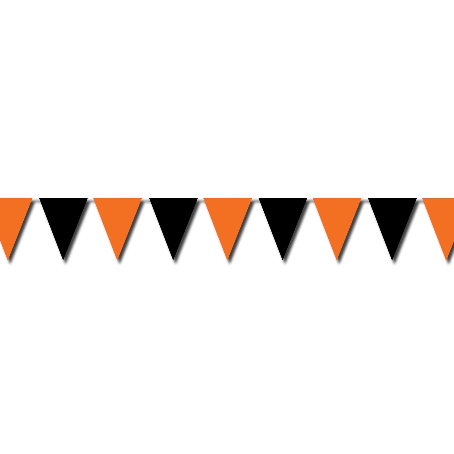 Beistle 17 x 30 Halloween Outdoor Pennant Banner; Orange/Black, 2/Pack